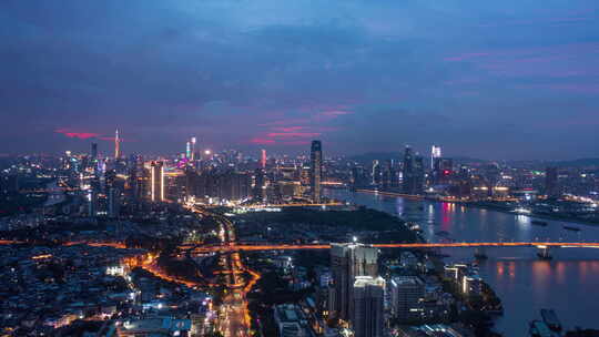 广州夜景延时-万胜围金融城夜景