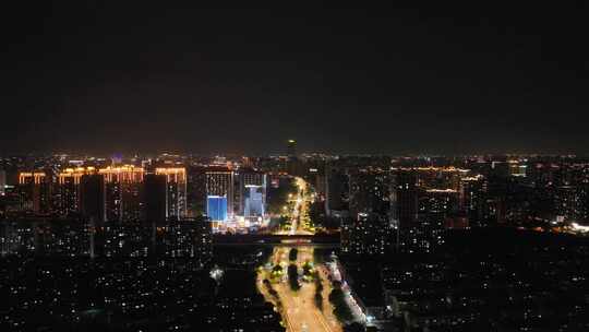 4K航拍江苏苏州昆山城市夜景