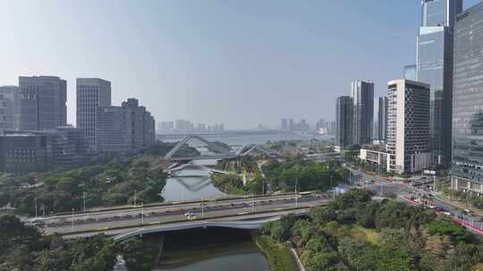 深圳南山前海自贸区桂湾建筑群航拍鸟瞰全景