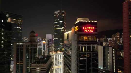 香港铜锣湾夜景航拍