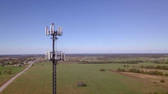 偏远地区的农村手机塔，5G技术更新需要aer的库存视频