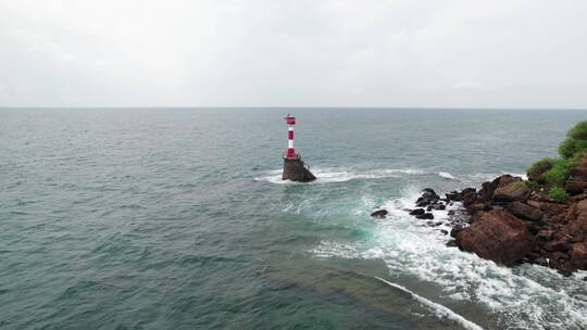 中国广西北海涠洲岛灯塔航拍