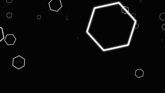 镂空六边形飘落视频带通道视频素材模板下载