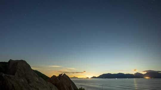 珠海桂山岛北极星星轨延时素材