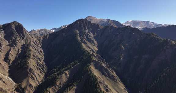 天山天池秋景航拍