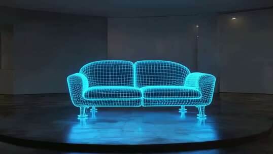 发光线框沙发3D效果展示