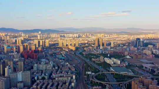 昆明鑫都韵城楼顶航拍昆明城市夜景