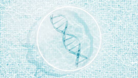 水面DNA结构医疗护肤品循环动画3D渲染