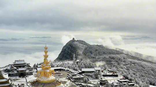 峨眉山金顶雪景央视使用素材