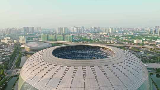 天津地标建筑奥林匹克中心航拍