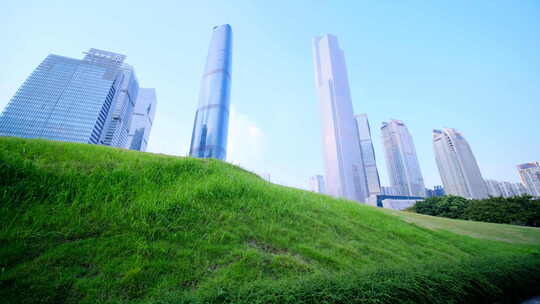 广州珠江新城现代化城市仰拍高楼大厦大楼