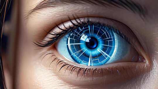 科技感眼睛微距特写