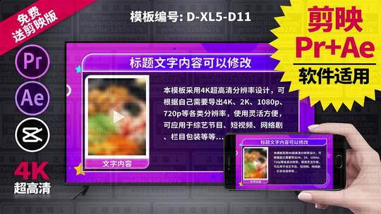 视频包装模板Pr+Ae+抖音剪映 D-XL5-D11