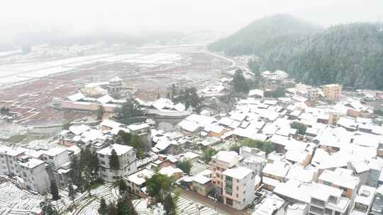 宁德周宁鲤鱼溪降雪后景色