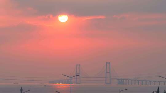 深中通道日落延时