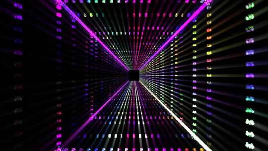 环形霓虹彩虹粒子电影隧道