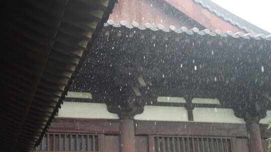 雨天屋檐下雨雨水惊蛰禅意古风清明大暑