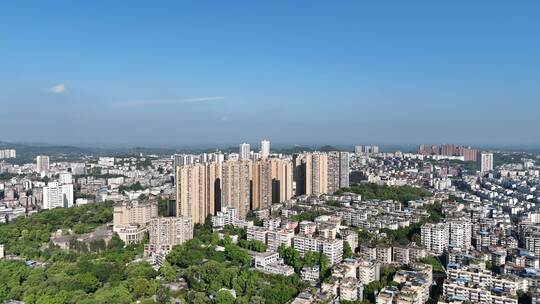 航拍四川自贡建设自贡城市风光