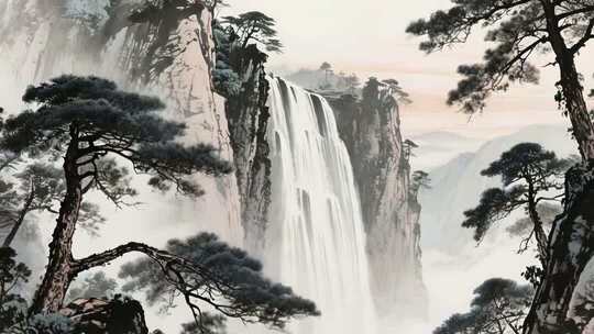 山水古风背景素材