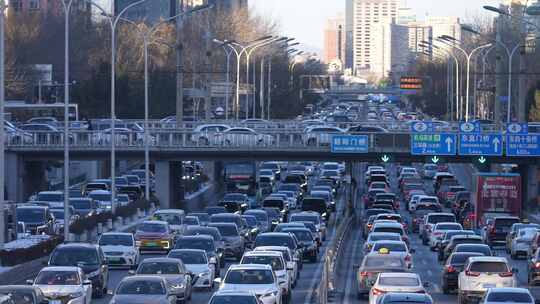 北京城市道路拥堵景象