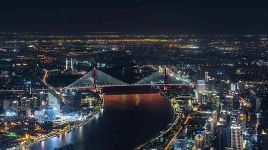 4K延时摄影夜景上海陆家嘴外滩建筑群