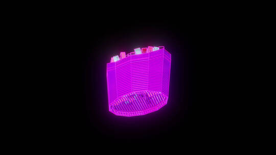 未来科技赛博朋克发光透明视频元素