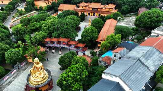 湖南岳阳圣安寺古寺庙历史人文航拍视频