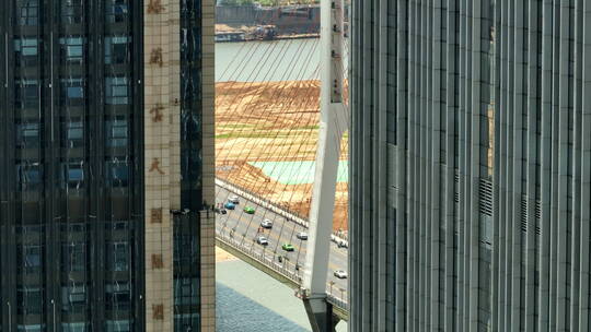南昌八一大桥长焦航拍视频素材模板下载