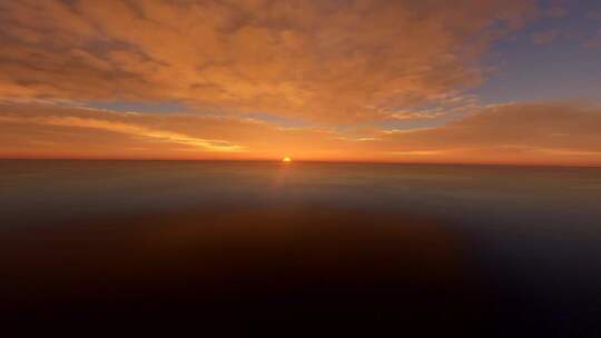 黄昏晚霞夕阳海面日出日落火烧云