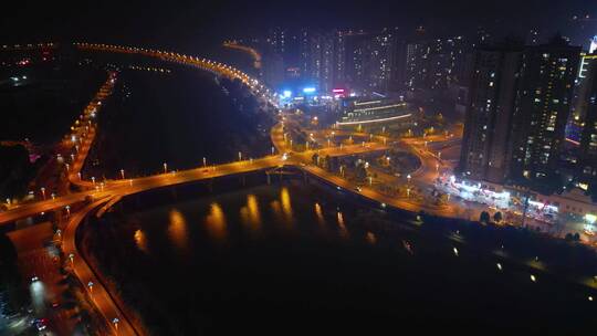 冬季广元航拍城市夜景视频素材模板下载