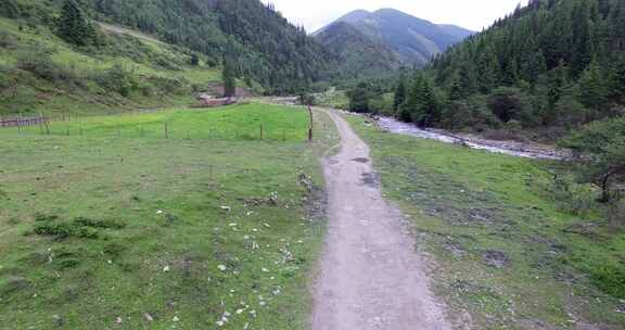 绿水青山乡村风景航拍