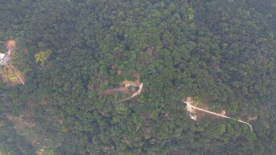 航拍重庆南山泉山步道途中的泉山炮台遗址