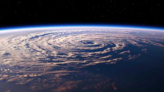 4K-太空视角看飓风上的日出视频素材模板下载