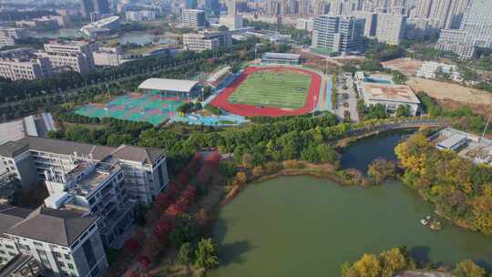 航拍福建江夏学院景观