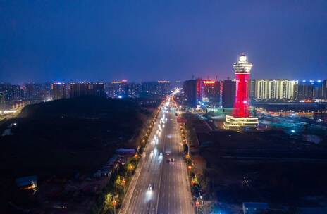 湖南省衡阳市城市夜景延时摄影