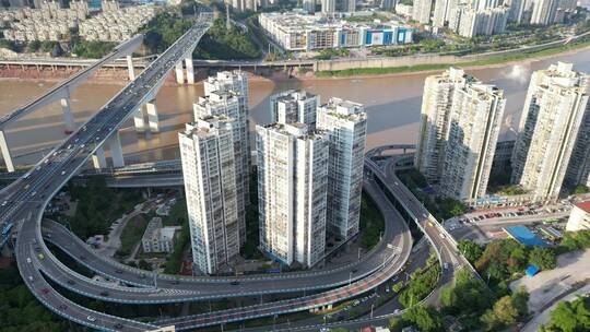 重庆渝中城市建筑风光美景航拍