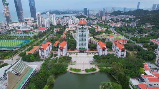 厦门航拍厦门大学建筑风光