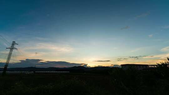 西双版纳田园田野夕阳晚霞延时4K