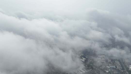 航拍福建福州仓山区高空云雾风光美景视频素材模板下载