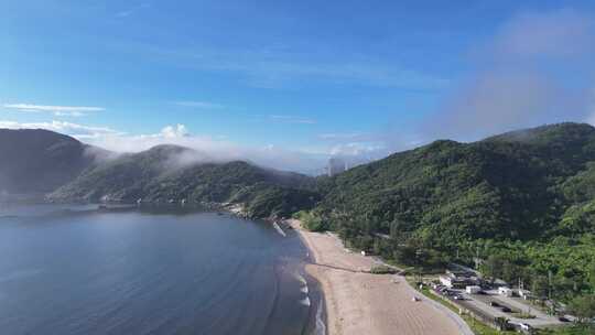 海浪拍打沙滩大海海洋风景航拍