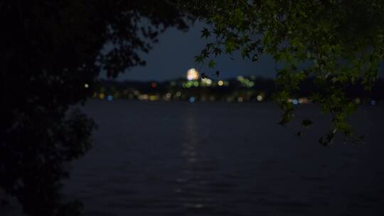 杭州西湖风景区夜景