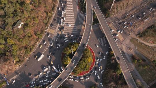 城市立交转盘交通车流延时