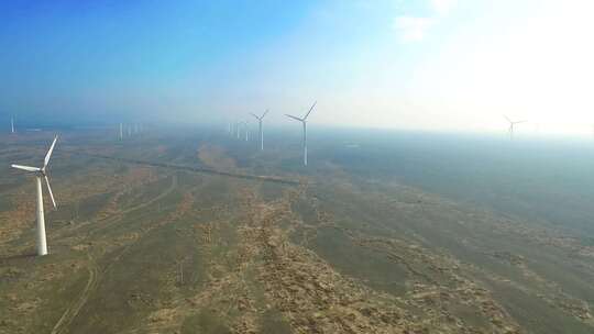 航拍新疆达坂城风力发电视频素材模板下载