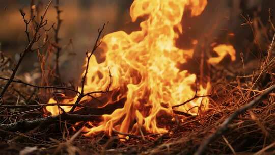 野外燃烧的火焰