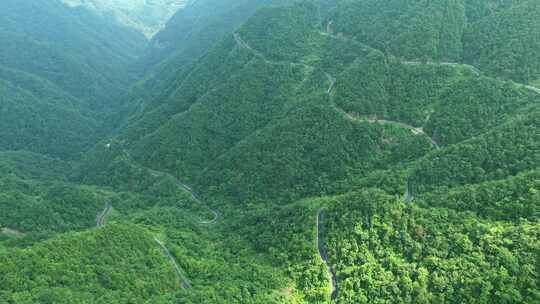 安徽皖南璜尖山区盘山公路航拍