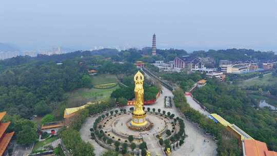 广州番禺莲花山风景区航拍