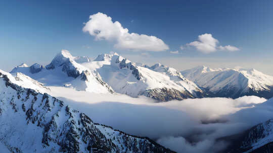 雪山顶风光延时拍摄