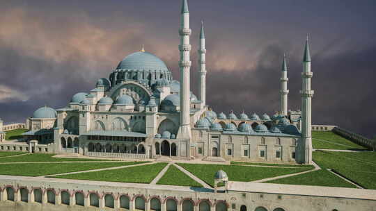 伊斯坦布尔苏莱曼尼耶清真寺概念背景苏莱曼尼耶清真寺孤立的背景。