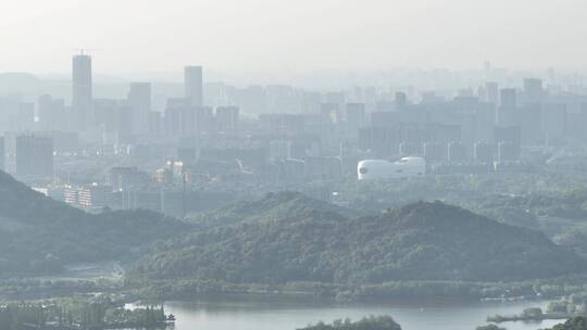 杭州城市风光和湘湖、白马湖动漫广场