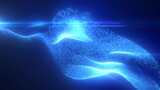 蓝色能量具有射线和能量的未来波浪高清在线视频素材下载